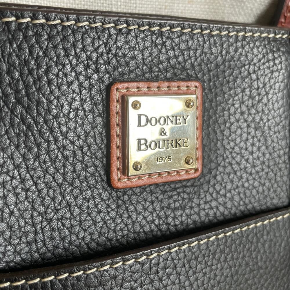 Dooney & Bourke Black Pebbled Leather Tote | Contrast Stitch - Picture 2 of 6